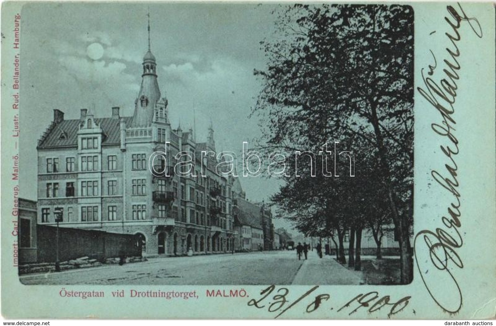 T2/T3 1900 Malmö, Östergatan Vid Drottningtorget / Street, Square (EK) - Zonder Classificatie