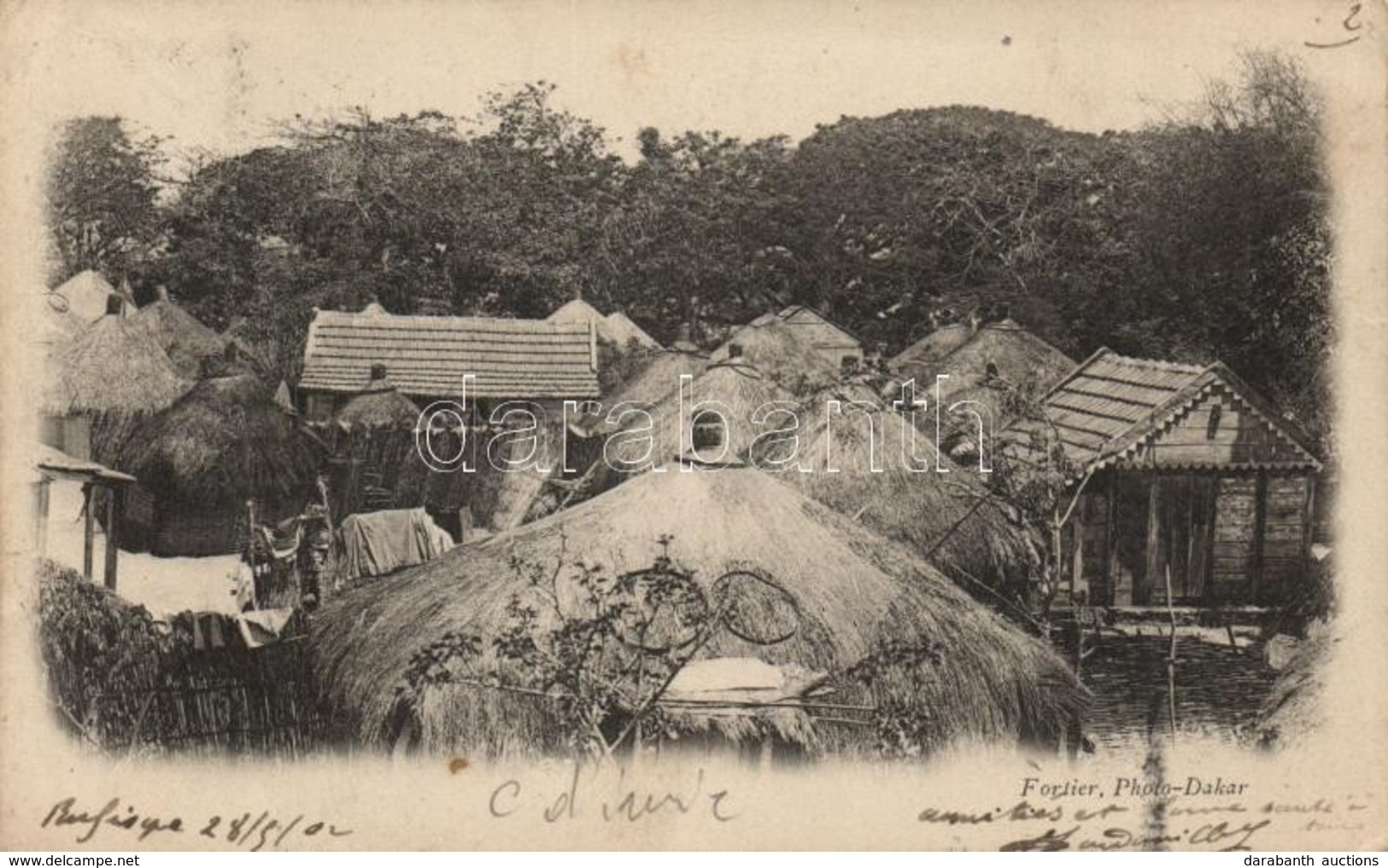 * T2/T3 1902 Dakar, Fortier / Village, Huts (Rb) - Ohne Zuordnung