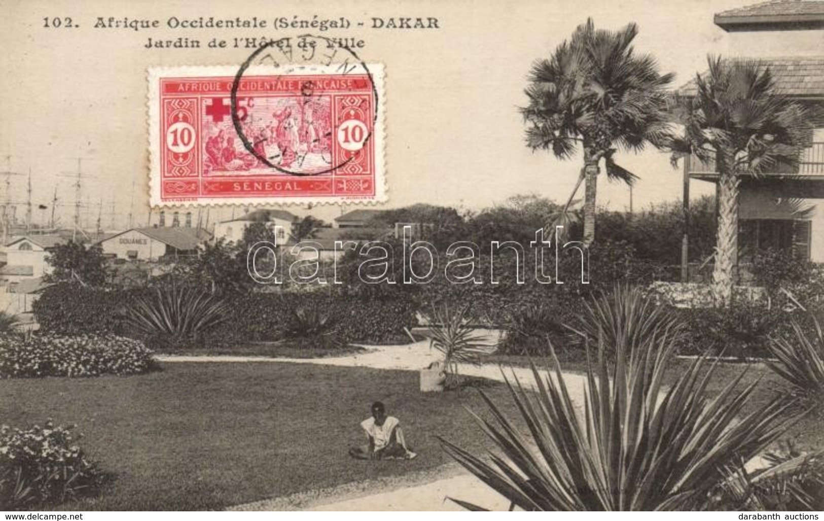 * T2/T3 1919 Dakar, Jardin De L'Hotel De Ville / Hotel, Garden (fl) - Non Classés