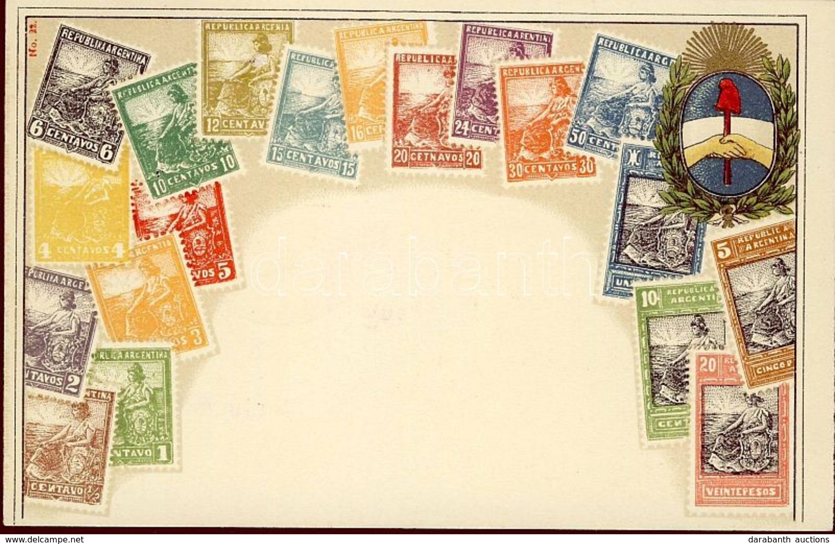 T2/T3 Stamps Of Argentina, Coat Of Arms, Golden Decoration, Litho (gluemark) - Unclassified