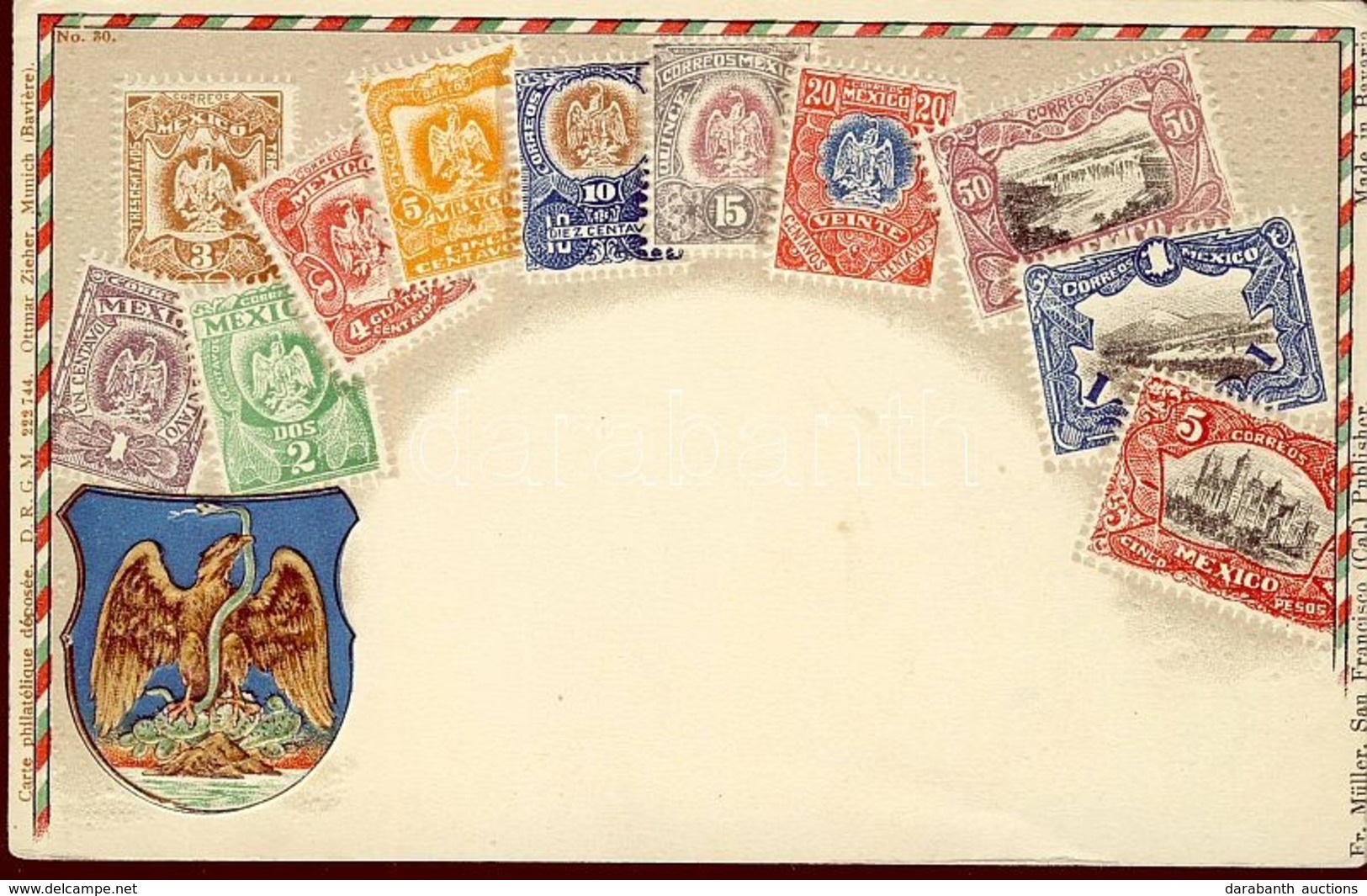 ** T3 Stamps Of Mexico, Coat Of Arms, Emb. Litho (pinholes) - Sin Clasificación