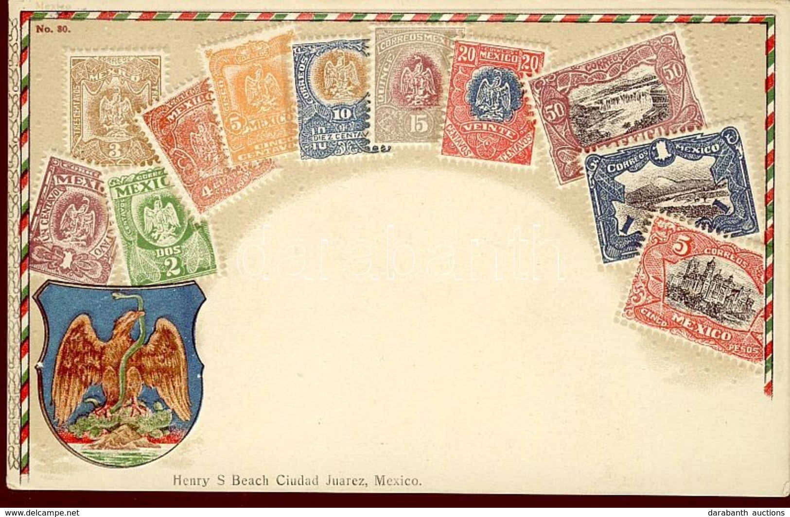 T3 Stamps Of Mexico, Coat Of Arms, Emb. Litho (pinholes) - Unclassified