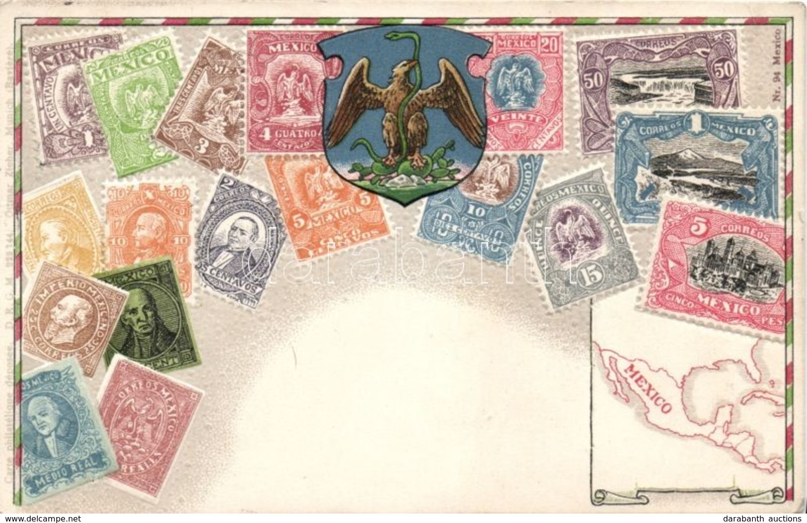 T2/T3 Stamps Of Mexico, Coat Of Arms, Emb. Litho (EK) - Ohne Zuordnung