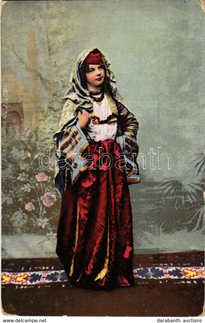 * T2/T3 Nosnja Turskih Djevojaka / Türkische Mädchentracht / Turkish Folklore, Woman In Folk Costumes. J. Studnicka & Co - Non Classés