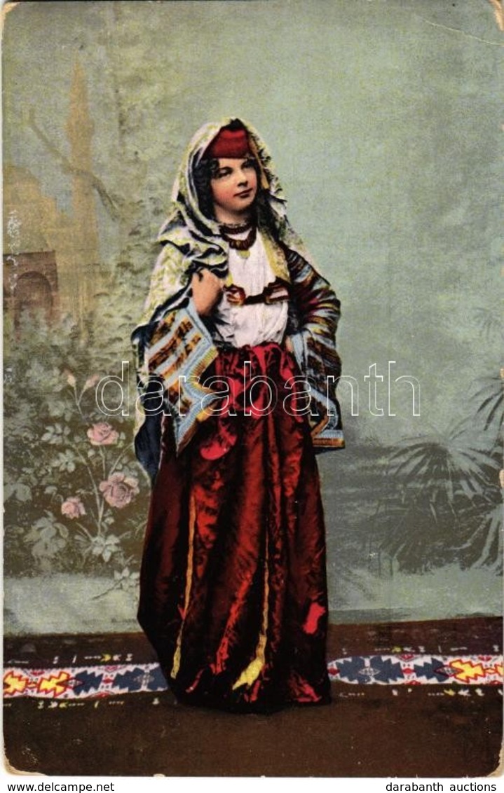 * T2/T3 Nosnja Turskih Djevojaka / Türkische Mädchentracht / Turkish Folklore, Woman In Folk Costumes. J. Studnicka & Co - Sin Clasificación