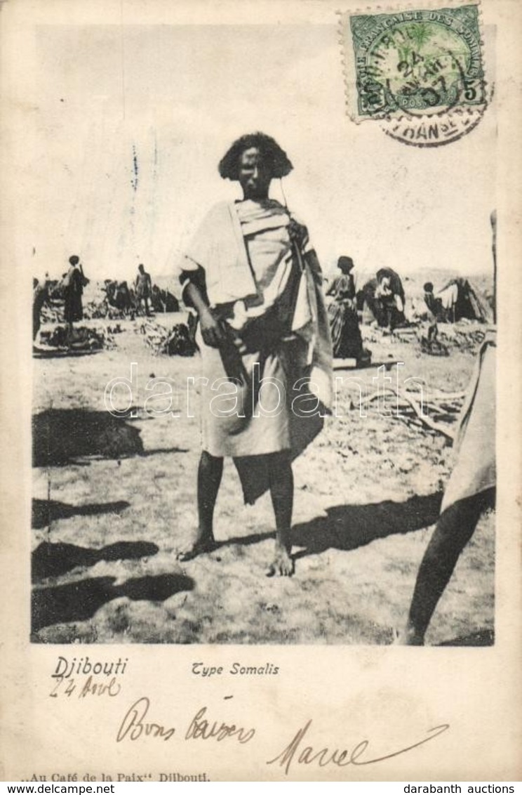 T2/T3 1907 Djibouti, Type Somalis / Somali Man, Folklore. TCV Card - Unclassified