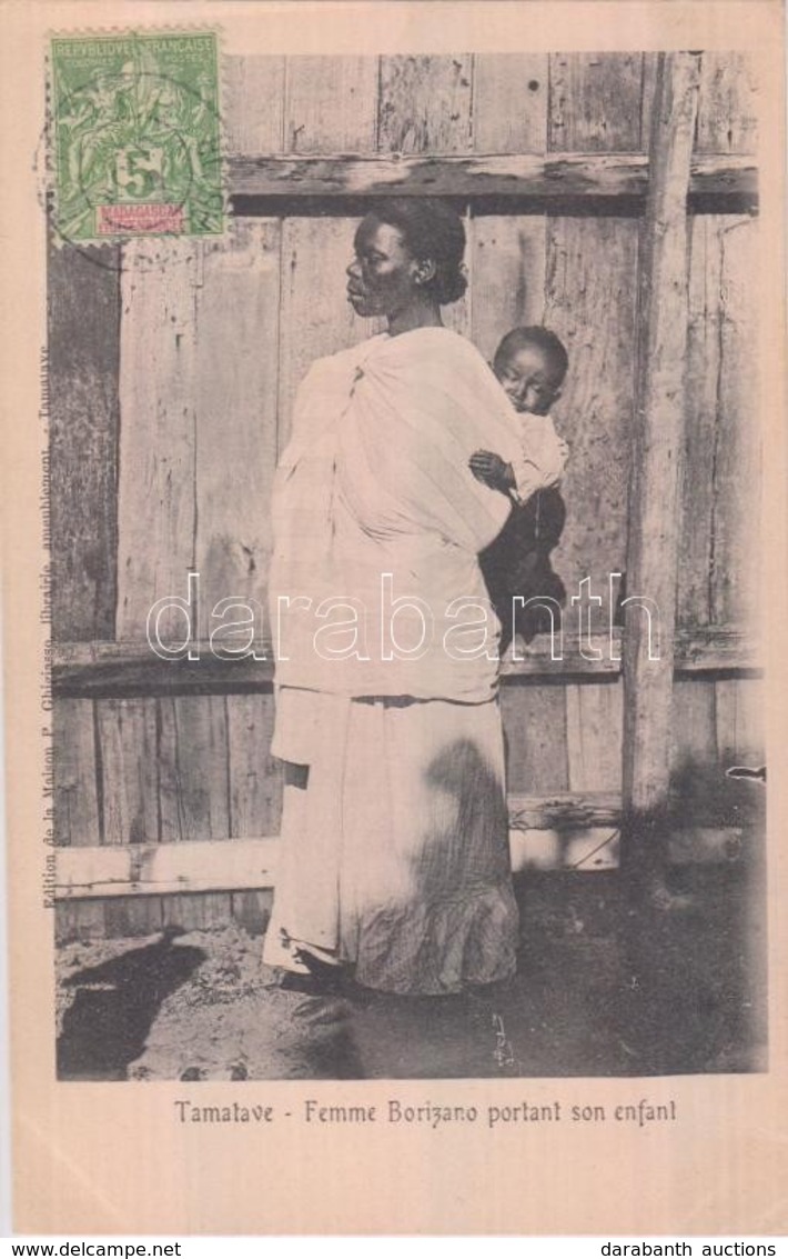 T2 Tamatave, Femme Borizano Portant Son Enfant / Borizano Woman With Her Child, Madagascar Folklore. TCV Card - Sin Clasificación
