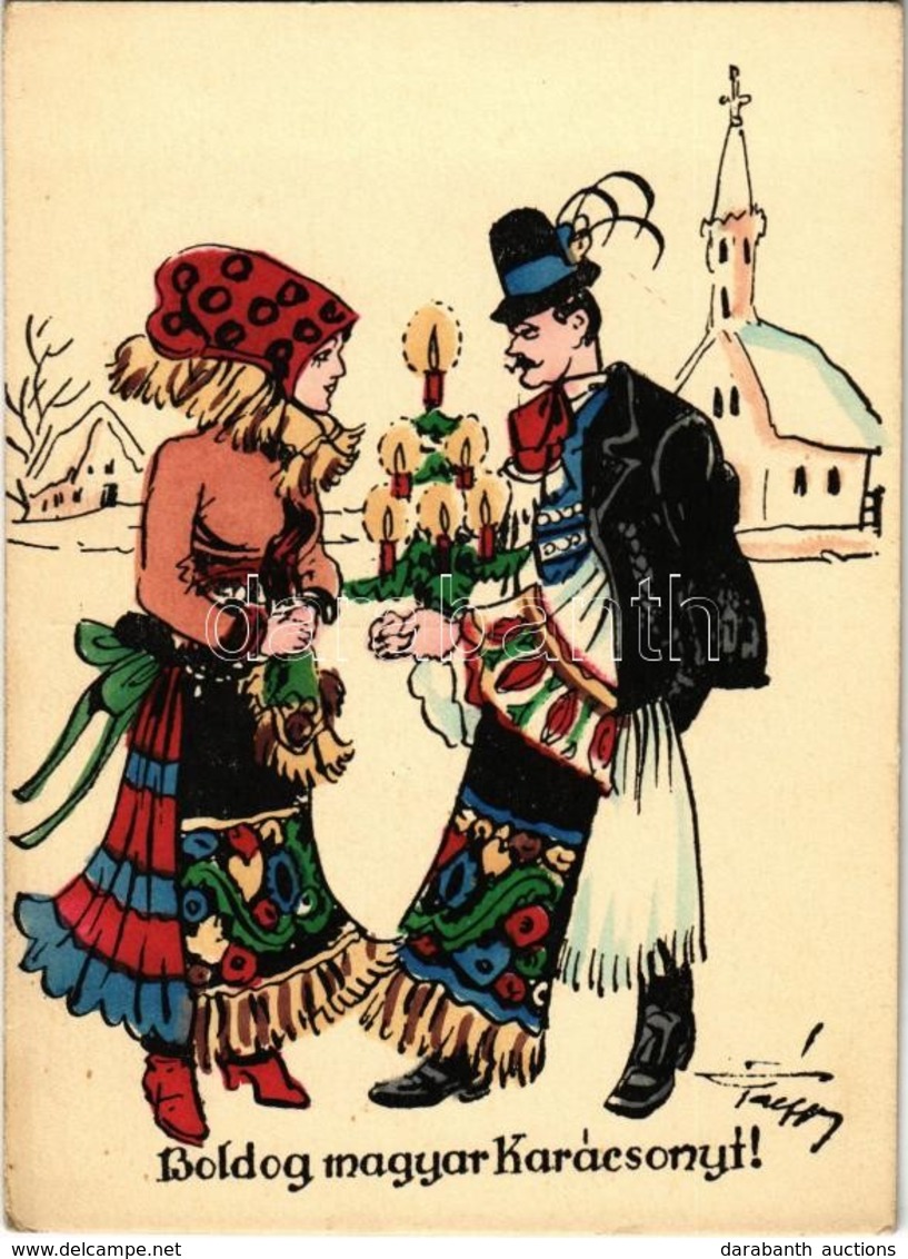 ** T2 Boldog Magyar Karácsonyt! / Hungarian Irredenta Christmas Greeting Art Postcard S: Pálffy - Unclassified