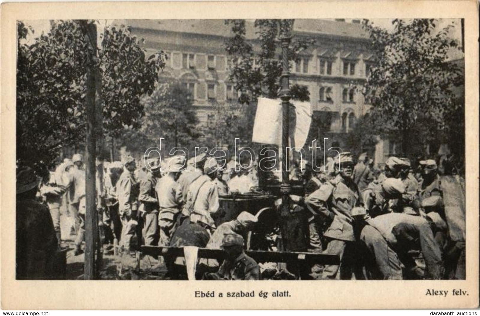 * T2 Ebéd A Szabad ég Alatt. Alexy Felvétele / WWI Austro-Hungarian K.u.K. Military, Field Kitchen - Ohne Zuordnung