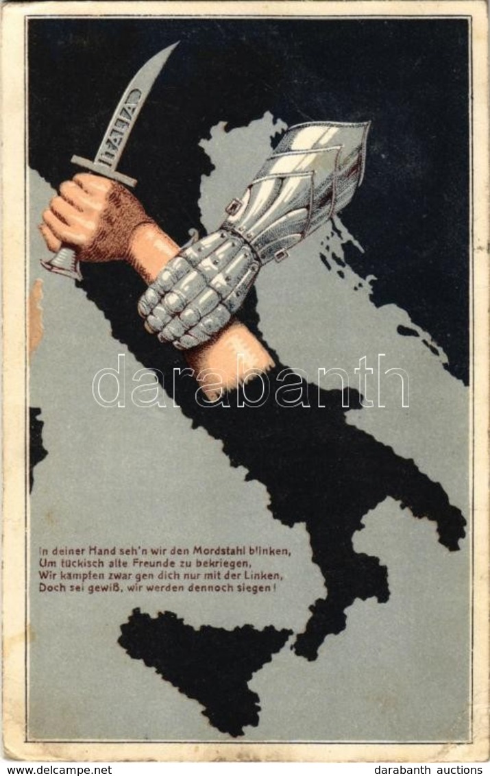 T2/T3 WWI K.u.k. Anti-Italian Military Propaganda Art Postcard. Offizielle Karte Für Rotes Kreuz, Kriegsfürsorgeamt Krie - Ohne Zuordnung