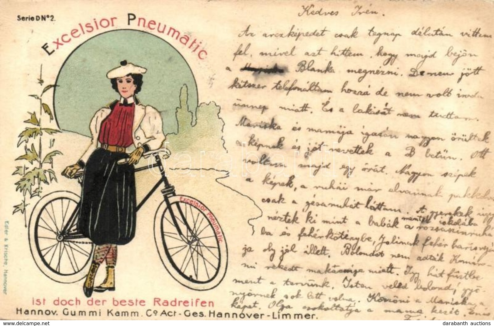 * T2/T3 Excelsior Pneumatic. Hannov. Gummi-Kamm Co. Act-Ges. Hannover-Limmer / German Bicycle And Tire Shop Advertisemen - Zonder Classificatie