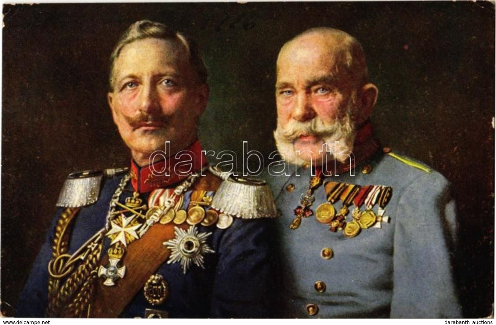 T2/T3 Wilhelm II And Franz Joseph. Offizielle Karte Für Rotes Kreuz, Kriegsfürsorgeamt Kriegshilfsbüro Nr. 128. (EK) - Zonder Classificatie