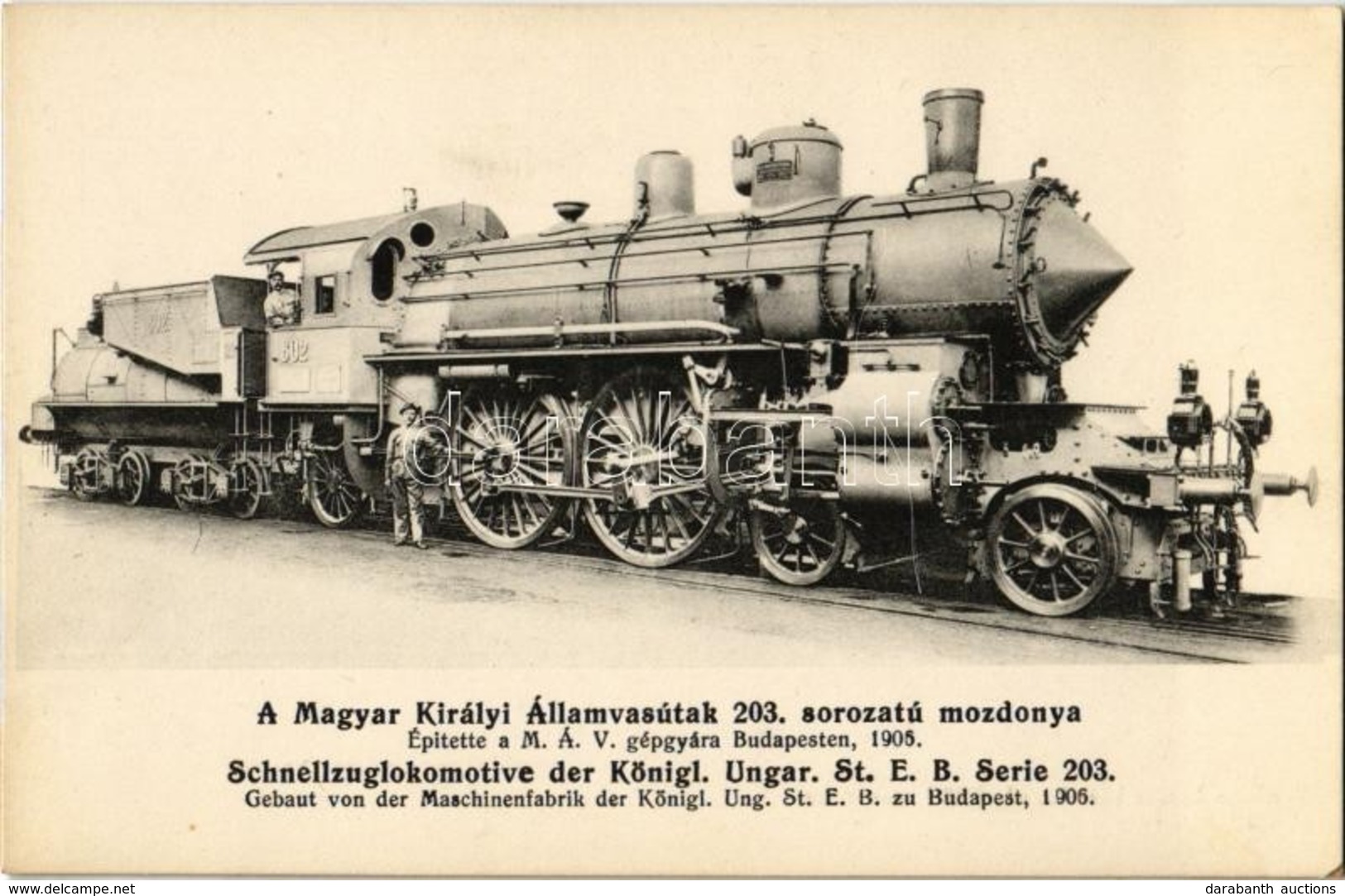 ** T1 Magyar Királyi Államvasutak 203. Sorozatú Mozdonya. Ledács Kiss Dezső Kiadása / Hungarian State Railways Locomotiv - Sin Clasificación