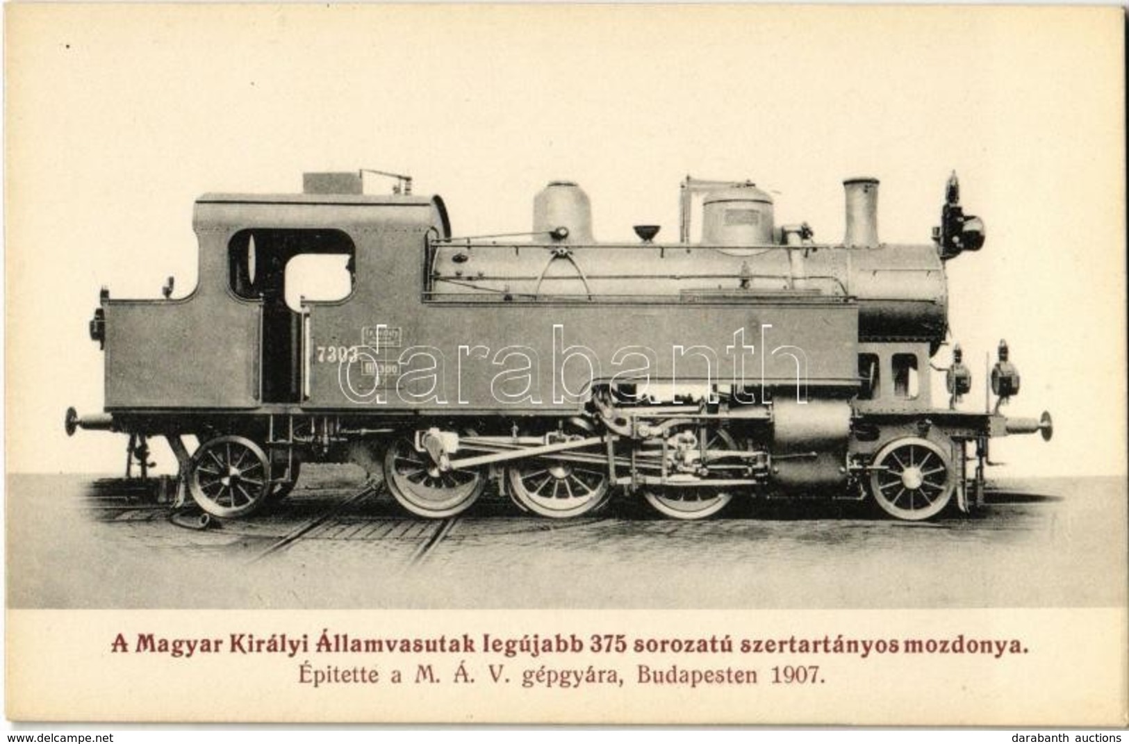 ** T1 Magyar Királyi Államvasutak Legújabb 375. Sorozatú Szertartányos Mozdonya. Ledács Kiss Dezső Kiadása / Hungarian S - Zonder Classificatie