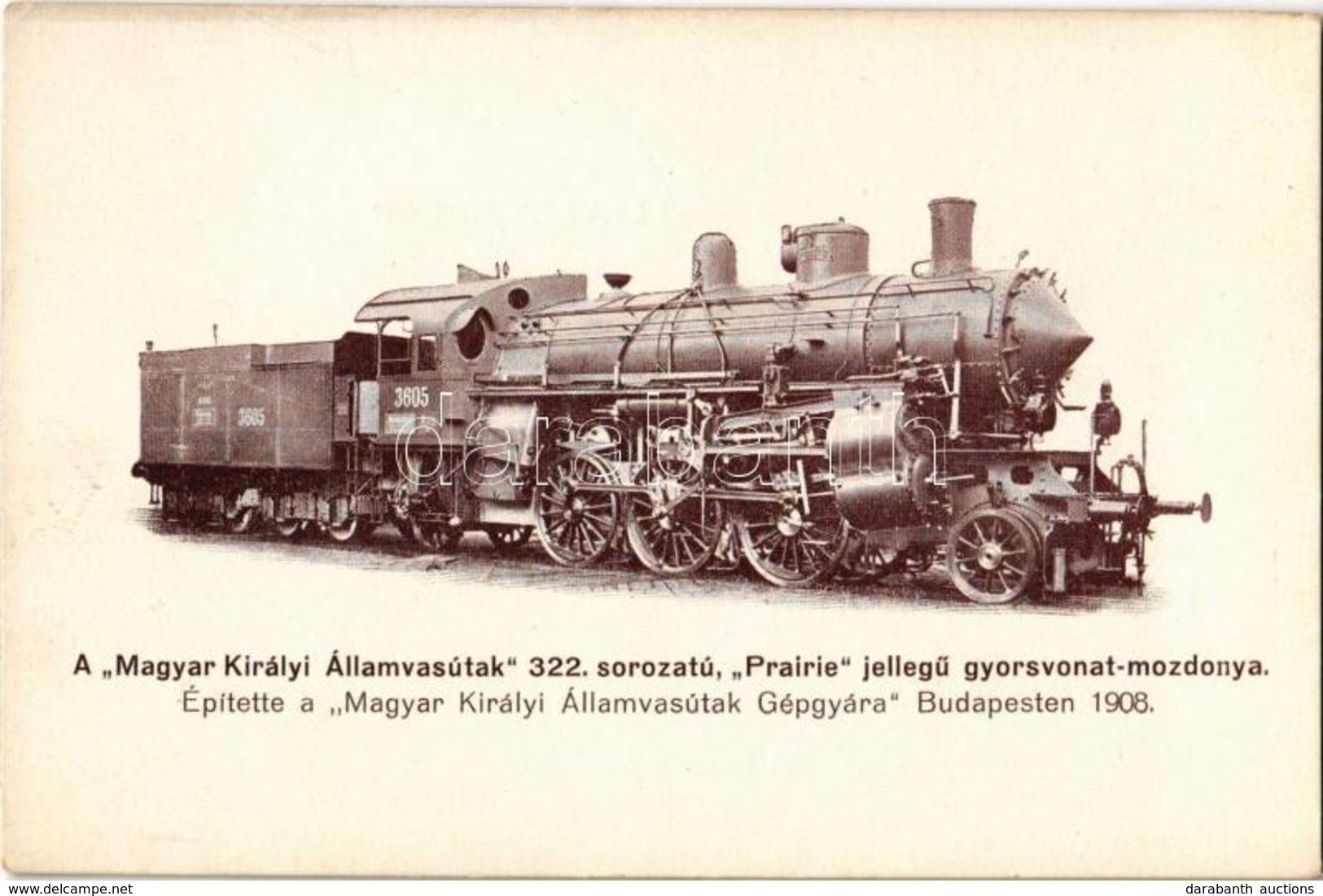 ** T1 Magyar Királyi Államvasutak 322. Sorozatú 'Prairie' Jellegű Gyorsvonat-mozdonya. 'A Gőzmozdony' Kiadása / Hungaria - Sin Clasificación