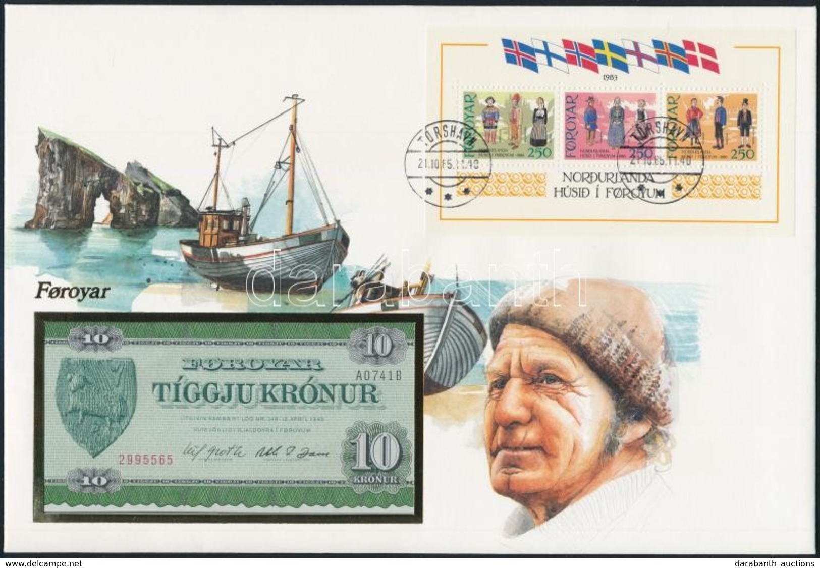 Feröer-szigetek 1974. 10K Borítékban, Alkalmi Bélyeggel és Bélyegzéssel T:I
Faeroe Islands 1974. 10 Kronor In Envelope W - Non Classés