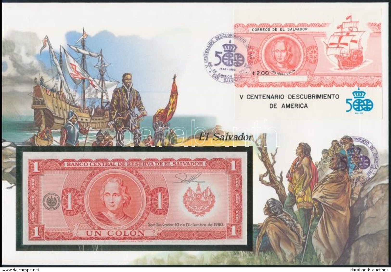 Salvador 1980. 1C Borítékban, Alkalmi Bélyeggel és Bélyegzéssel T:I
Salvador 1980. 1 Colón In Envelope With Stamps And C - Zonder Classificatie