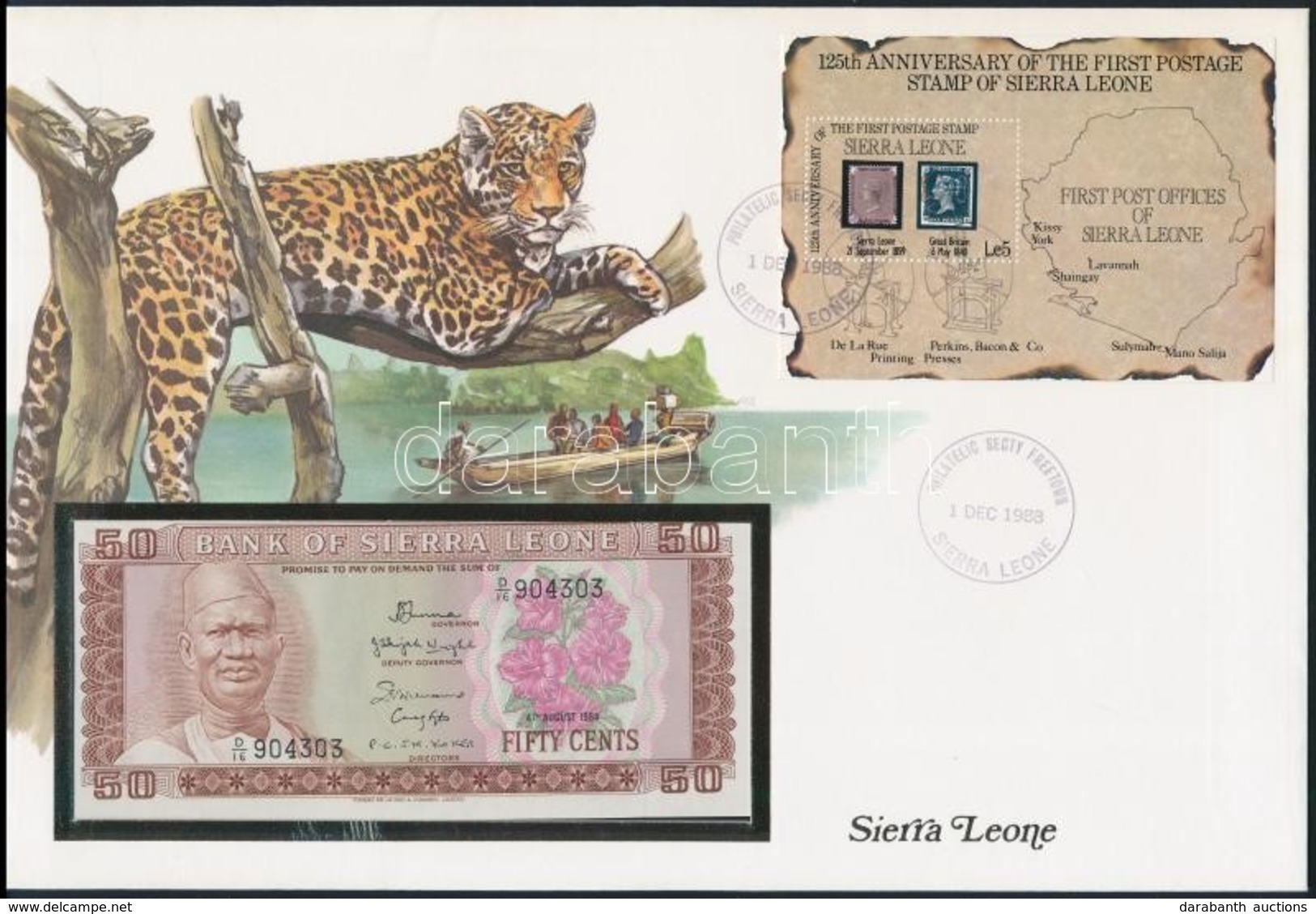 Sierra Leone 1984. 50c Borítékban, Alkalmi Bélyeggel és Bélyegzéssel T:I
Sierra Leone 1984. 50 Cents In Envelope With St - Ohne Zuordnung