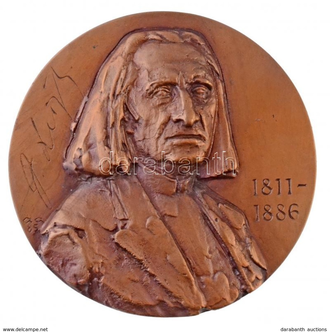 Gáti Gábor (1937- ) 1985. 'Liszt Ferenc 1811-1886' Br Emlékplakett (100mm) T:1-
Hungary 1985. 'Ferenc Liszt 1811-1886' B - Sin Clasificación