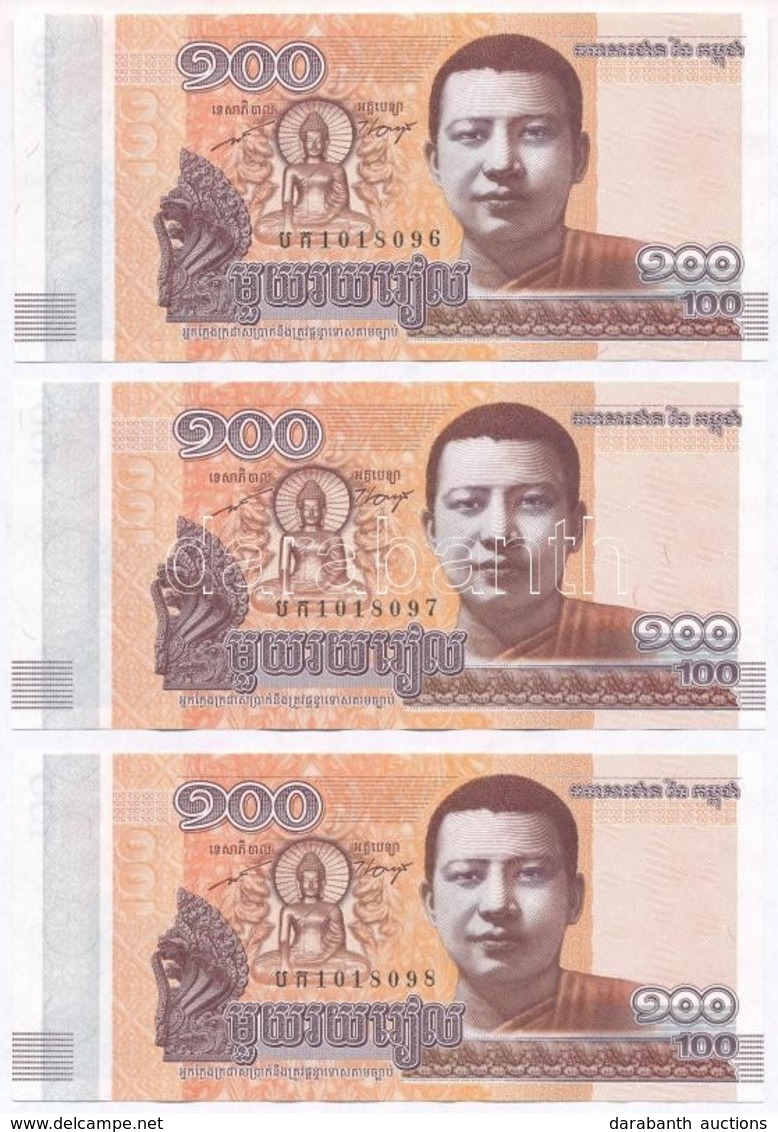 Kambodzsa 2014. 100R (3x) Sorszámkövető T:I
Cambodia 2014. 100 Riels (3x) Sequential Serials C:UNC - Zonder Classificatie