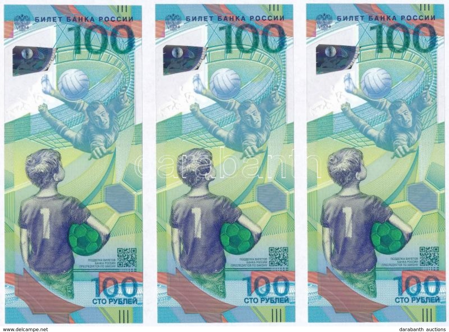 Oroszország 2018. 100R (3x) 'Labdarúgó VB ' Sorszámkövető T:I
Russia 2018. 100 Rubles (3x) ' World Cup Soccer Games' Seq - Ohne Zuordnung