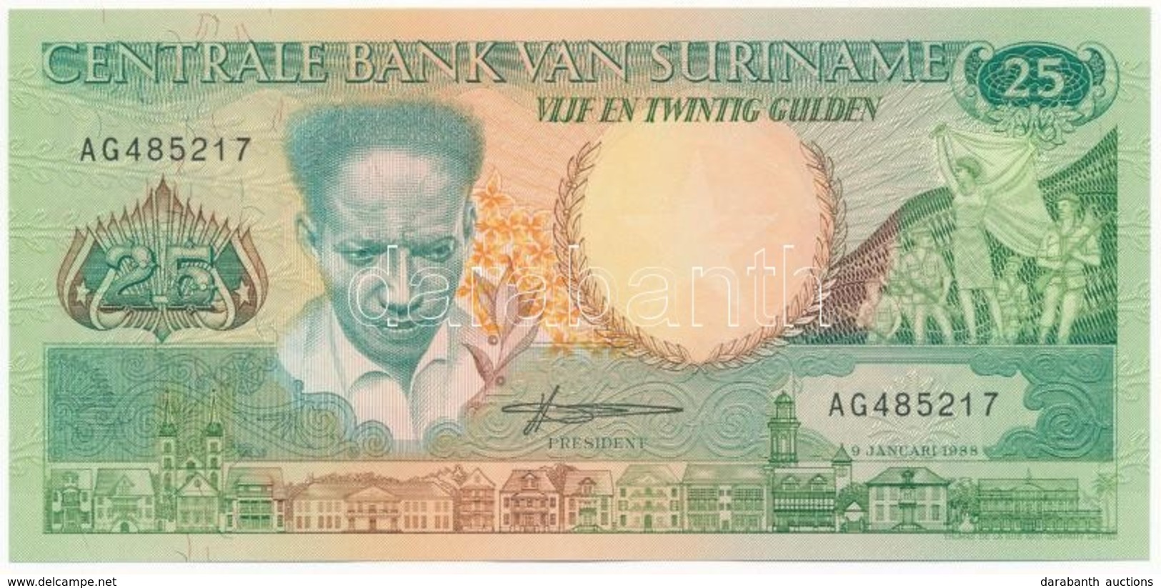 Suriname 1988. 25G T:I 
Suriname 1988. 25 Gulden C:UNC
Krause 132.b - Unclassified