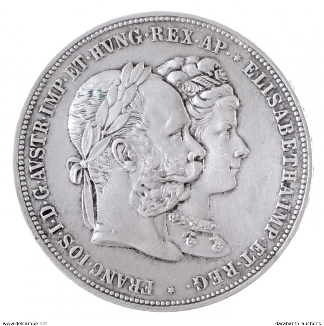 Ausztria 1879. 2G Ag 'I. Ferenc József és Erzsébet Királynő / Ezüstlakodalom' T:1-,2  Austria 1879. 2 Gulden Ag 'Franz J - Zonder Classificatie