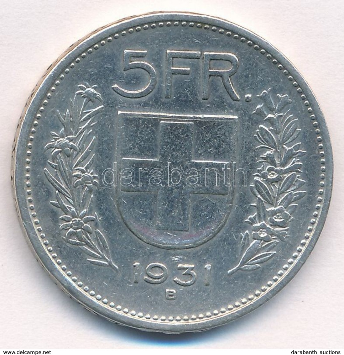 Svájc 1931B 5Fr Ag T:2
Switzerland 1931B 5 Francs Ag C:XF 
Krause KM#40 - Zonder Classificatie