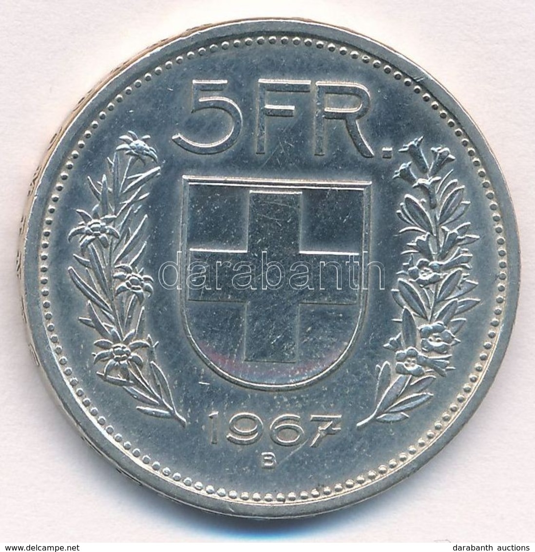 Svájc 1967B 5Fr Ag T:1-,2
Switzerland 1967B 5 Francs Ag C:AU,XF 
Krause KM#40 - Zonder Classificatie