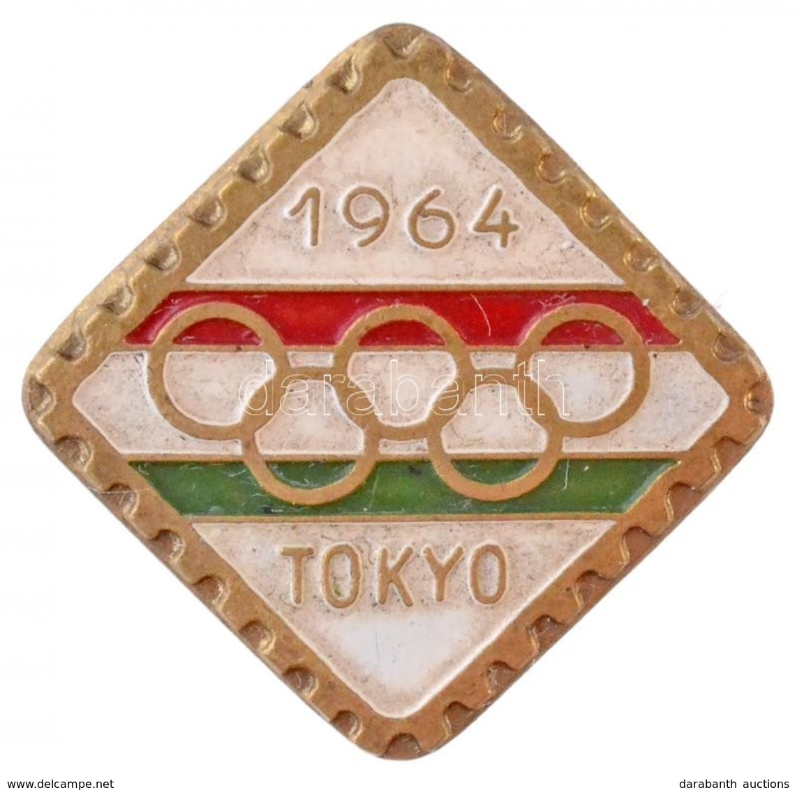 1964. 'Tokiói Olimpia' Zománcozott Jelvény (26x26mm) T:1- - Zonder Classificatie