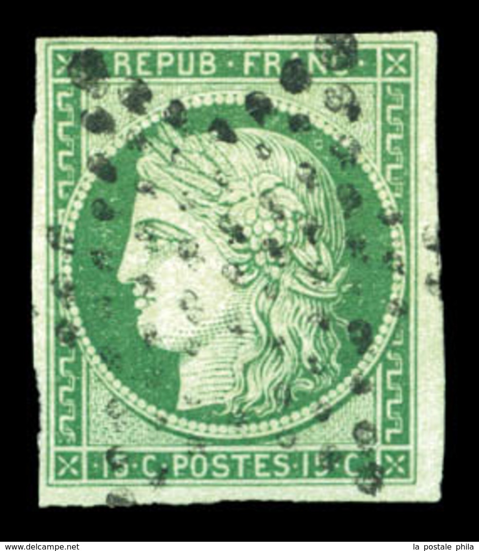 O N°2, 15c Vert Obl étoile. TB (signé Calves/certificat)  Qualité: O  Cote: 1050 Euros - 1849-1850 Ceres