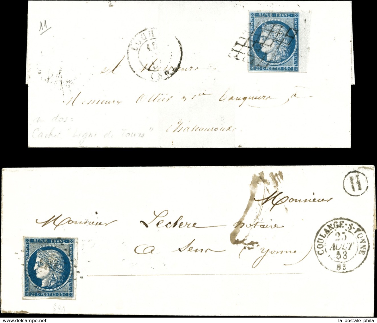 O 25c Cérès: Collection De 13 Exemplaires Dont Nuances, Paires Et Lettres, Très Belle Qualité. SUP  Qualité: O - 1849-1850 Cérès