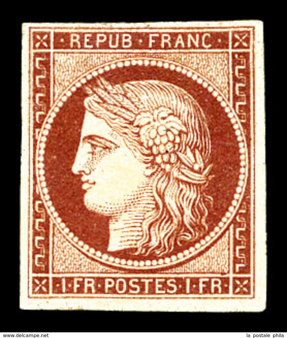 * N°6a, 1f Carmin Clair Impression Fine, Très Belle Nuance 'chaude', Grande Fraîcheur. SUPERBE. R.R. (signé Brun/certifi - 1849-1850 Ceres
