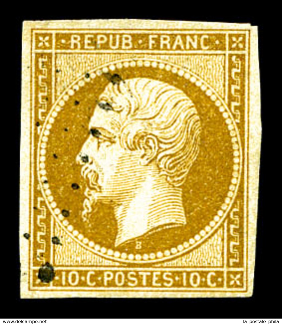 O N°9, 10c Bistrejaune, Jolie Pièce, TB (signé Brun/certificat)  Qualité: O  Cote: 850 Euros - 1852 Louis-Napoleon