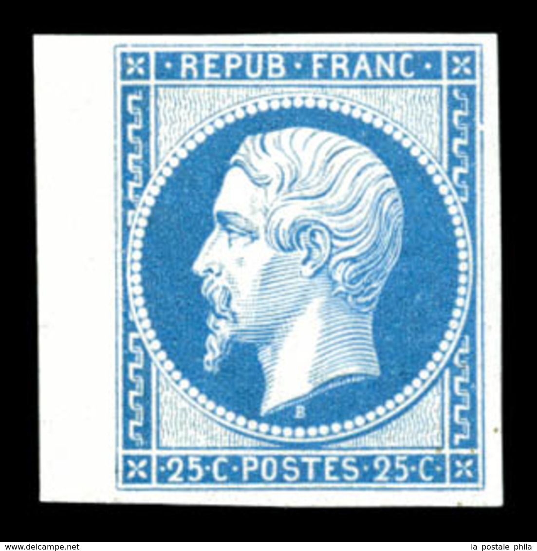 ** N°10c, 25c Bleu, Impression De 1862 Bdf, FRAÎCHEUR POSTALE, SUP (certificat)  Qualité: ** - 1852 Louis-Napoléon