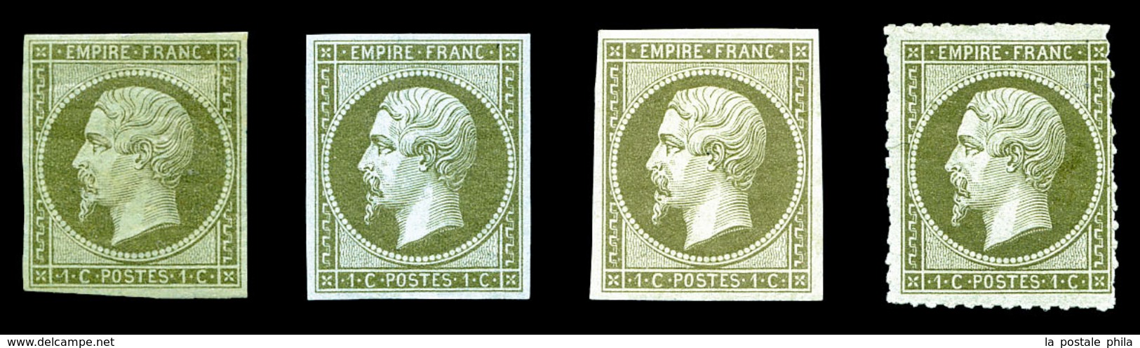 * N°11a/b/c, 1c Empire, 3 Nuances Différentes +1ex Percé En Lignes. TB  Qualité: *  Cote: 1150 Euros - 1853-1860 Napoléon III