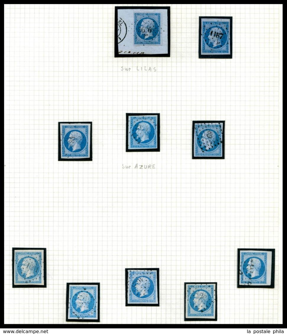 O 20c Empire: Collection De 132 Exemplaires Dont Nuances, Paires, Bandes, Blocs De 4 Et Oblitérations, Très Belle Qualit - 1853-1860 Napoléon III