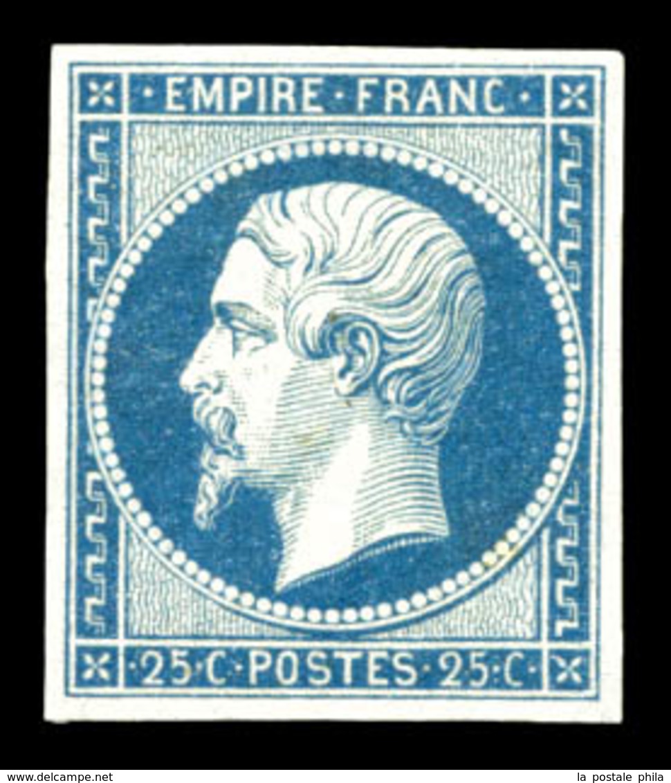 * N°15, 25c Bleu, Quasi **, Frais. SUP (signé Calves/certificat)  Qualité: *  Cote: 3600 Euros - 1853-1860 Napoléon III