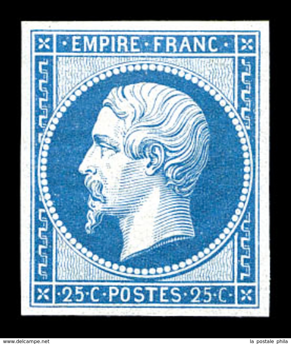 ** N°15c, 25c Bleu, Impression De 1862, FRAÎCHEUR POSTALE, SUP (certificat)  Qualité: ** - 1853-1860 Napoléon III