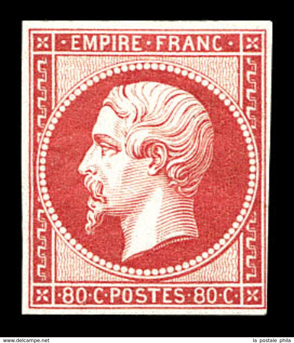 * N°17B, 80c Rose, Grande Fraîcheur. SUP. R. (signé Calves/certificat)  Qualité: *  Cote: 3800 Euros - 1853-1860 Napoléon III