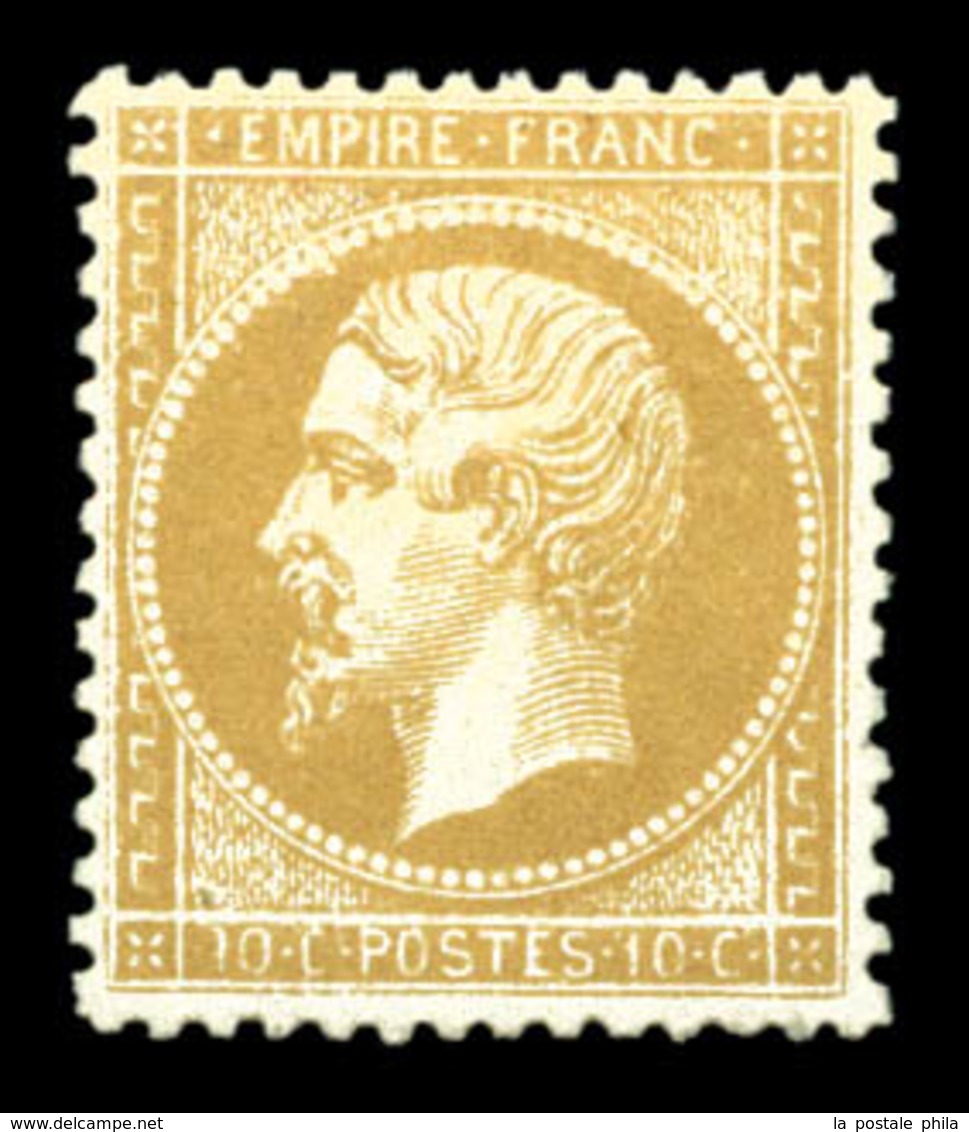 ** N°21, 10c Bistre, Fraîcheur Postale, Très Bon Centrage. SUP. R. (signé Calves/certificats)  Qualité: ** - 1862 Napoléon III.