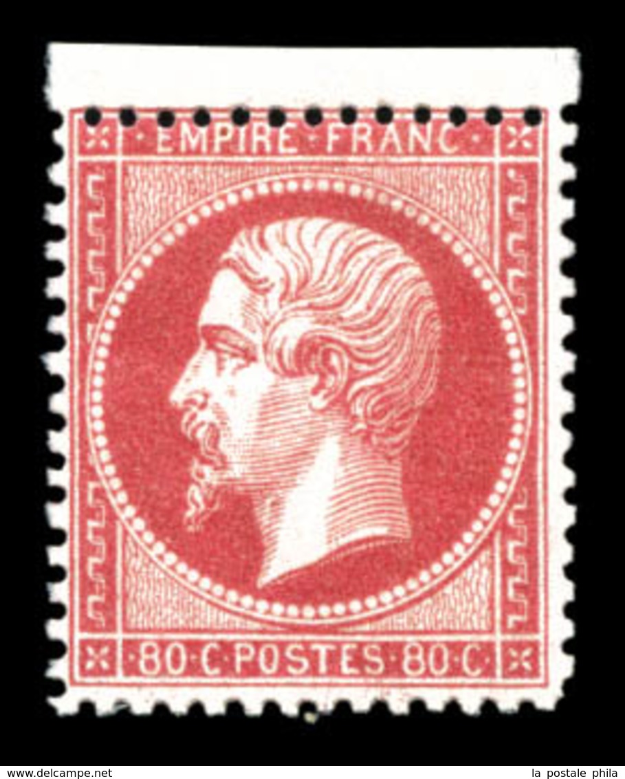 ** N°24, 80c Rose, Fraîcheur Postale Bdf, SUP (signé Brun/certificat)  Qualité: ** - 1862 Napoleon III