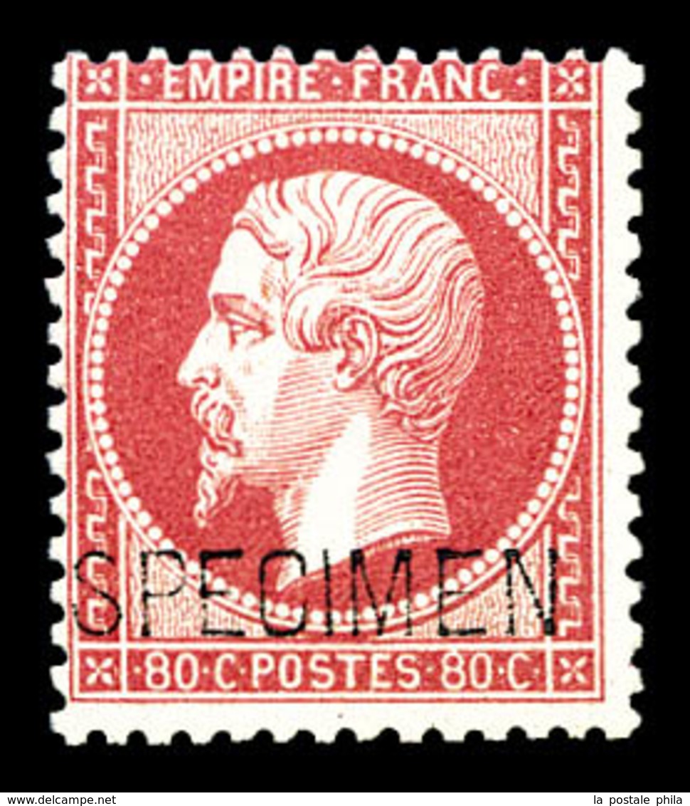 ** N°24d, 80c Rose Surchargé 'SPECIMEN', Fraîcheur Postale, SUP (signé Calves/certificat)  Qualité: ** - 1862 Napoléon III