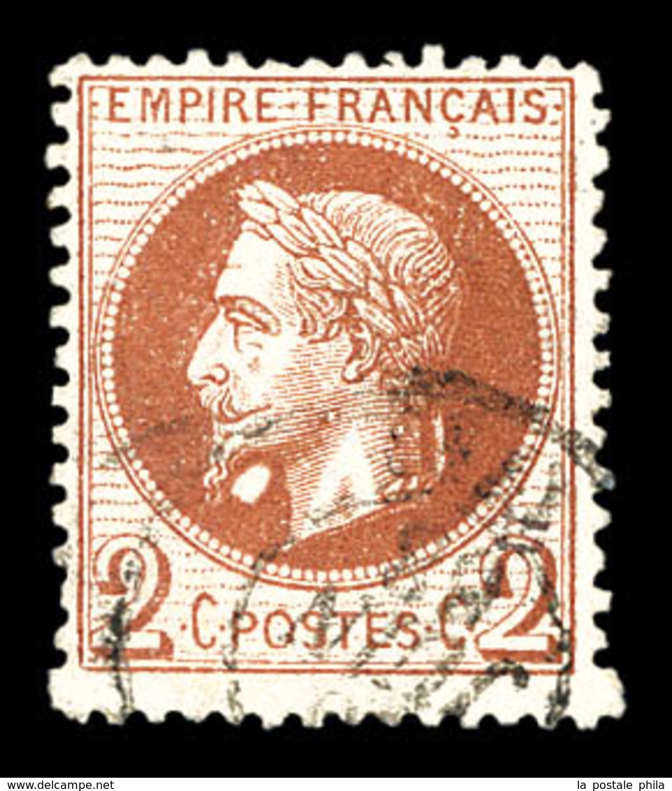 O N°26Ae, 2c Rougebrun, Boule Blanche Sous Le Cou (case 143). TB (signé Calves/certificat)  Qualité: O  Cote: 1600 Euros - 1863-1870 Napoleon III With Laurels