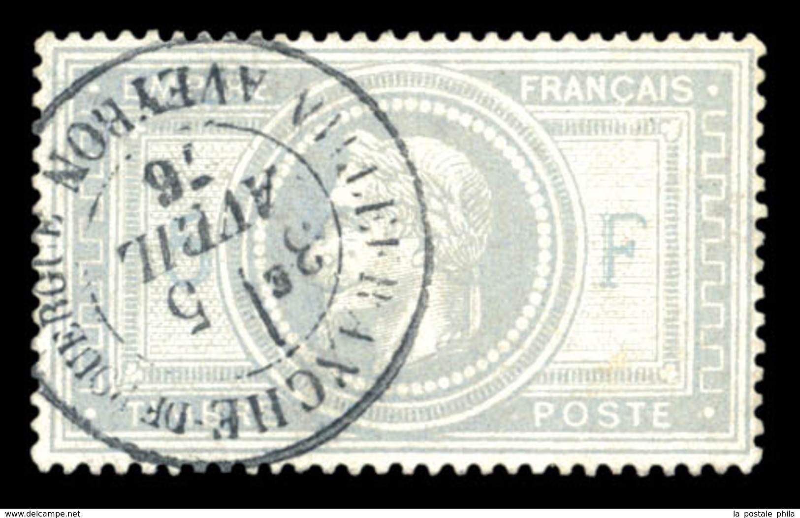 O N°33, 5F Violetgris Obl Càd De Villefranche De Rouergue, Pièce Choisie, SUP (signé Scheller/certificat)  Qualité: O - 1863-1870 Napoléon III Lauré