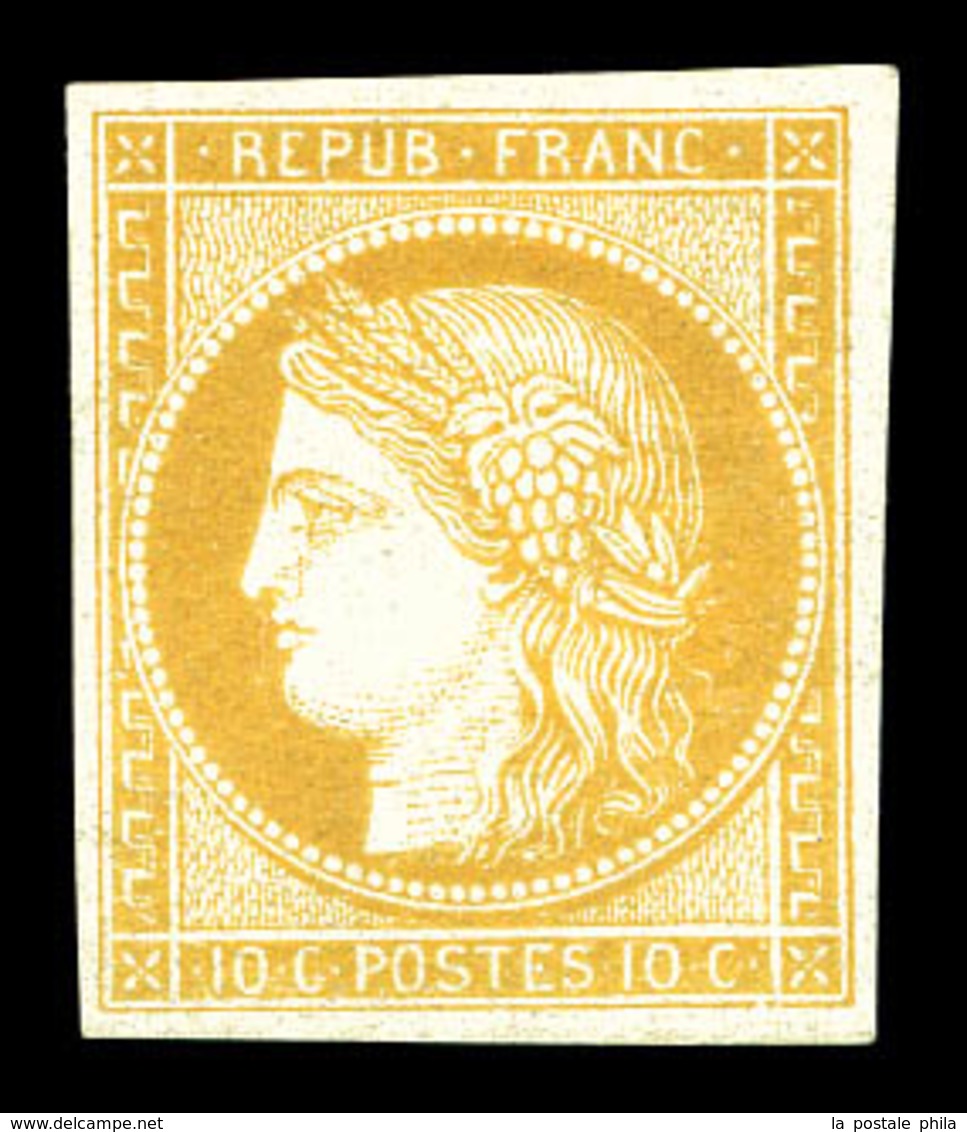 * N°36c, Granet, 10c Bistrejaune Non Dentelé. TTB (signé/certificat)  Qualité: *  Cote: 450 Euros - 1870 Siege Of Paris