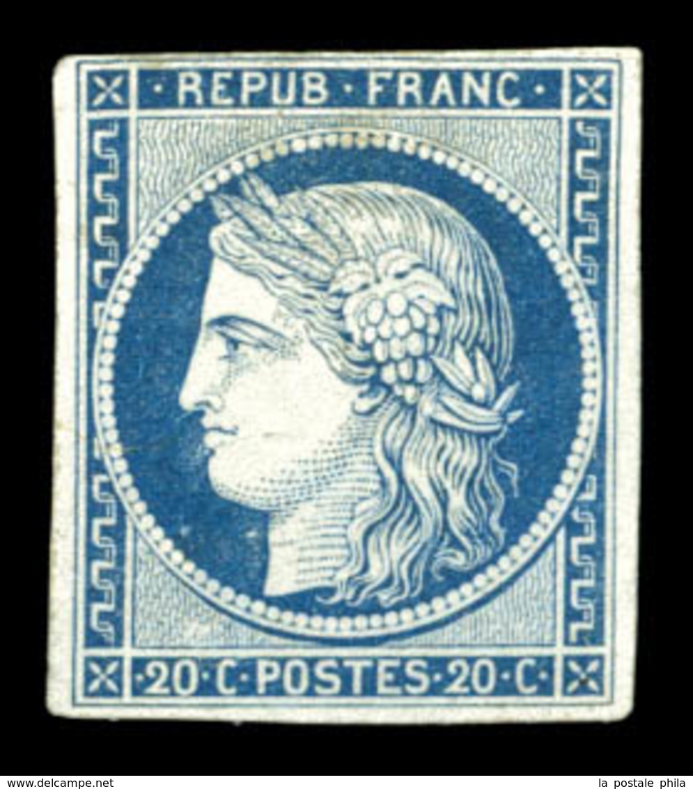 (*) Cérès, 20c Bleu Sur Papier De Soie. TB (signé Calves)  Qualité: (*)  Cote: 500 Euros - Autres & Non Classés