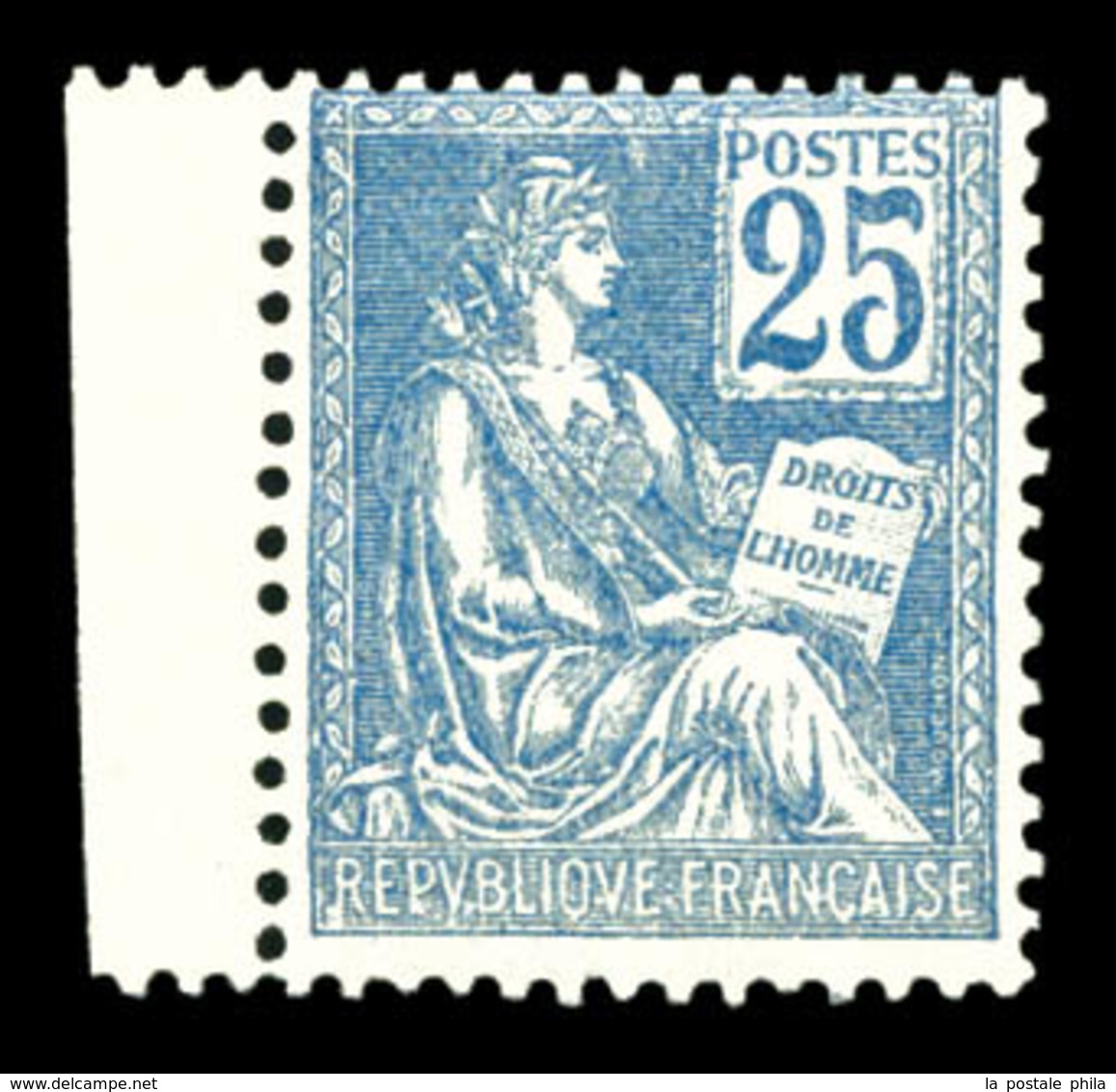 ** N°118, 25c Bleu Type II, Bdf. TTB  Qualité: **  Cote: 550 Euros - 1900-02 Mouchon