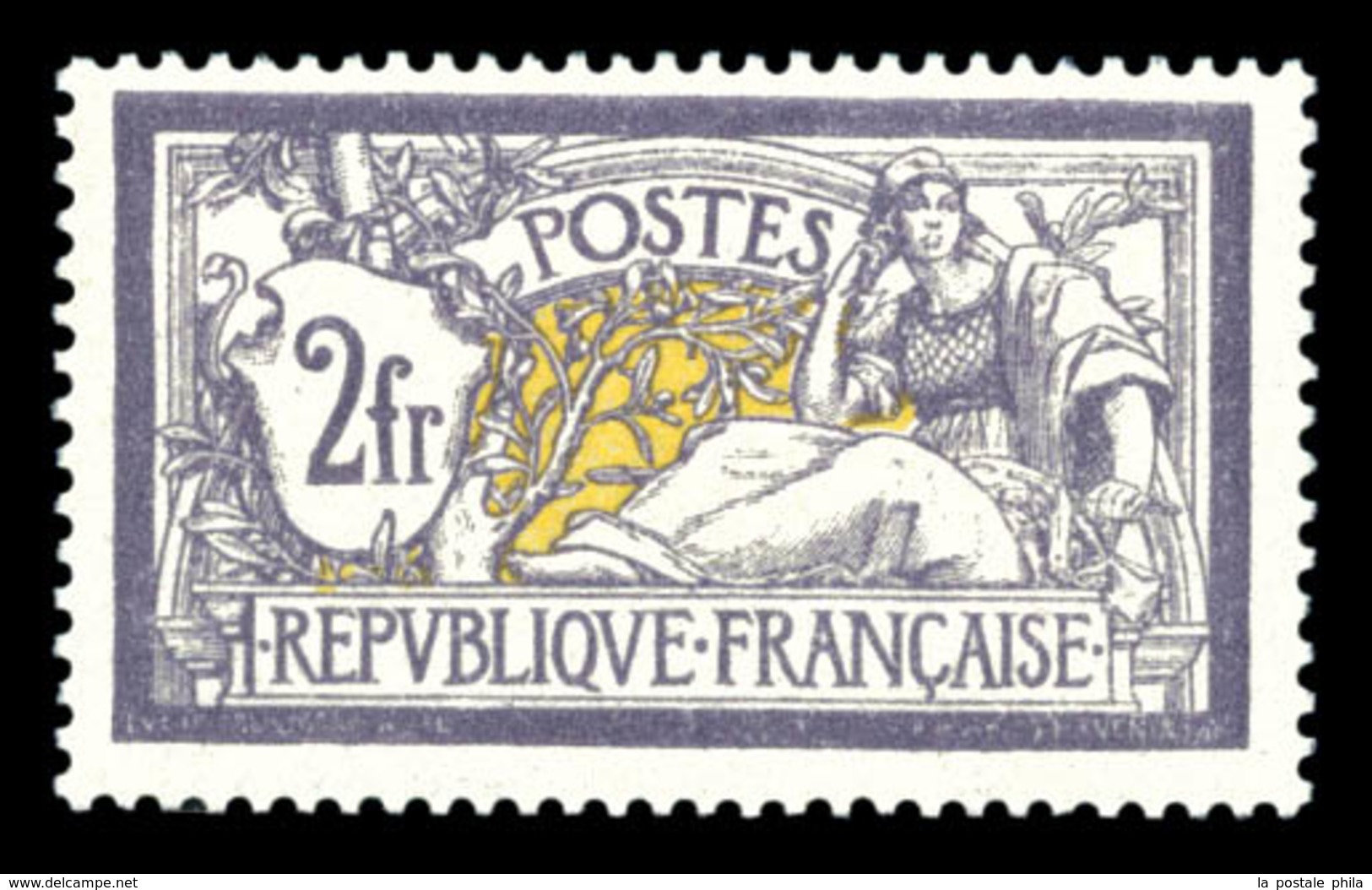 ** N°122, Merson, 2F Violet Et Jaune, Bon Centrage Et Fraîcheur Postale. SUP (certificat)  Qualité: **  Cote: 2500 Euros - 1900-02 Mouchon