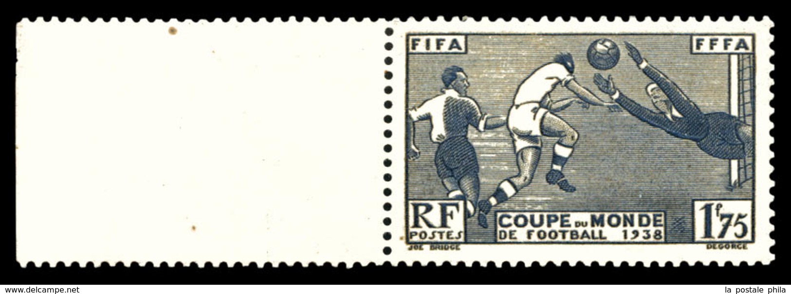 ** N°396, Coupe Du Monde De Football, Couleur Ardoise Métalisée Au Lieu D'outremer. SUPERBE. R.R. (signé Calves/certific - 1900-02 Mouchon